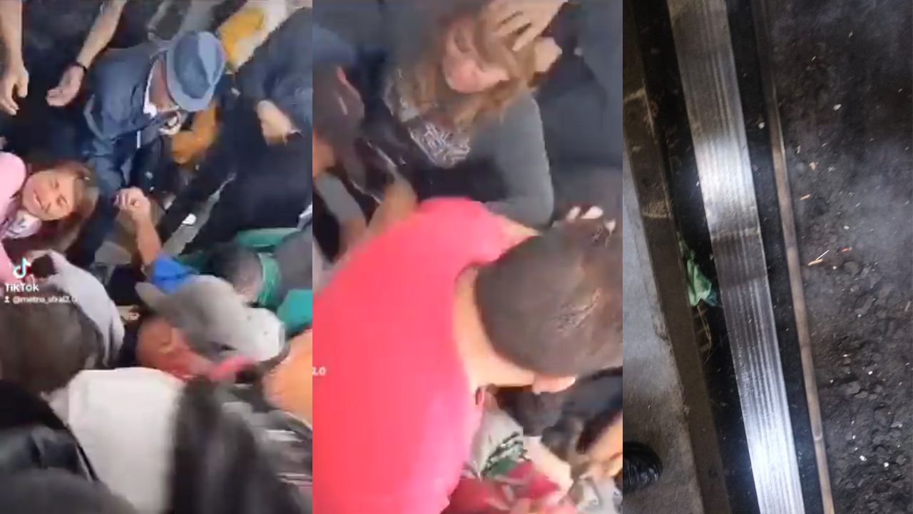 Paraguas cae a Metro CDMX y provoca estampida humana