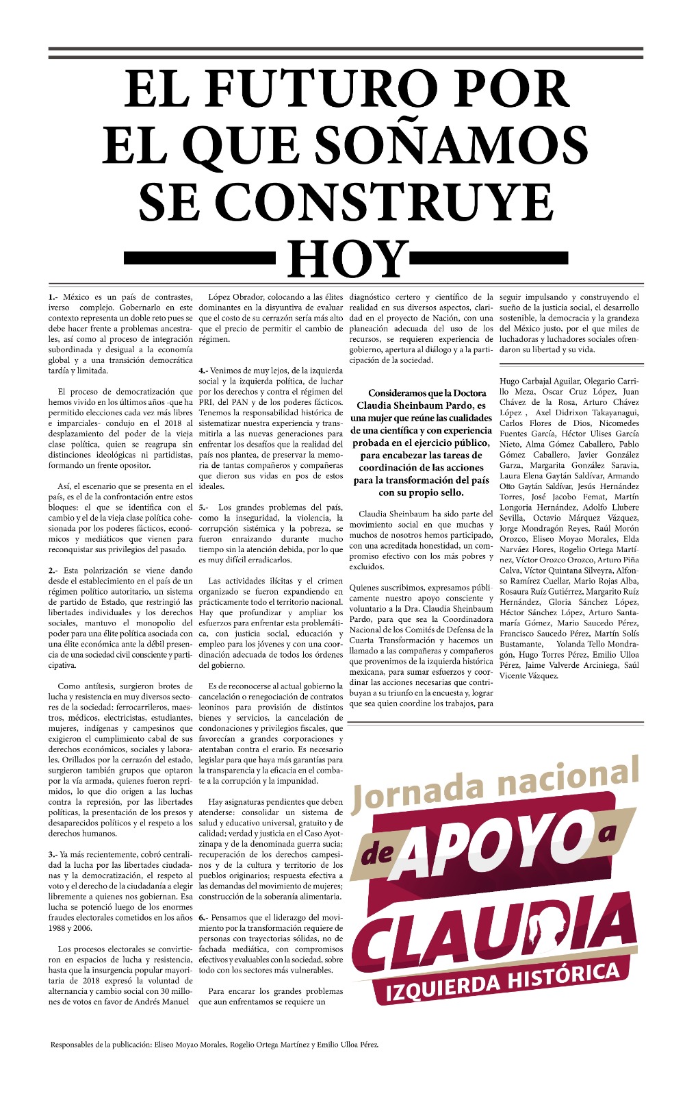 El futuro por el que soñamos se construye hoy El futuro por el que soñamos se construye hoy