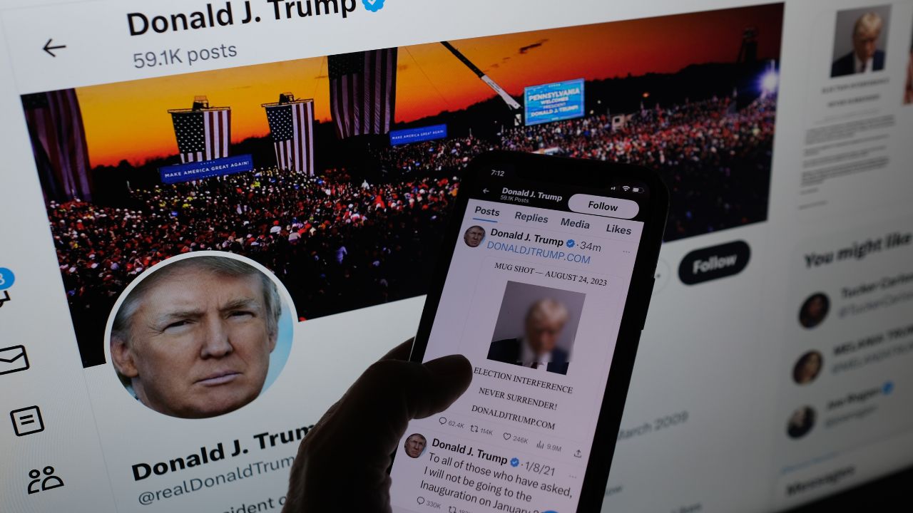 Trump regresa a X, antes Twitter, para publicar su ficha policial Trump regresa a X, antes Twitter, para publicar su ficha policial