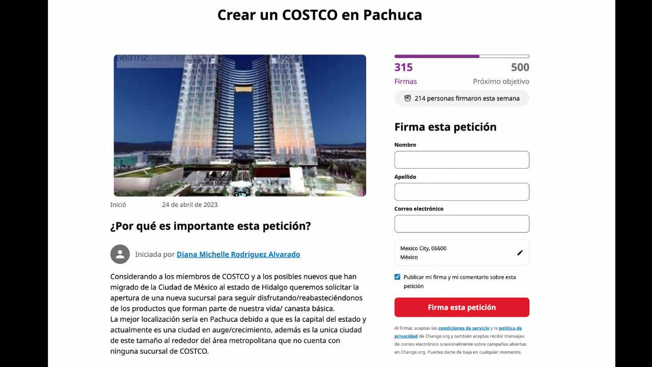 Pachuca quiere su Costco y habitantes hacen petición en Change.org Pachuca quiere su Costco y habitantes hacen petición en Change.org