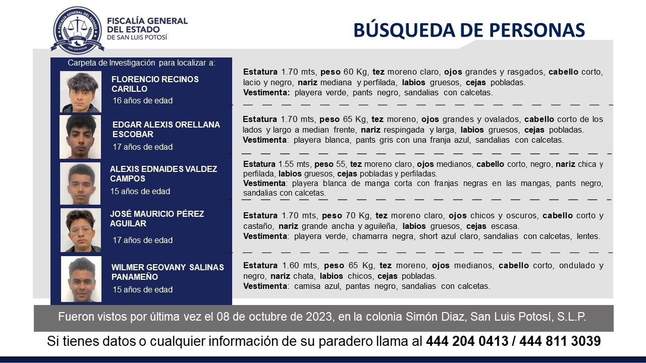 Desaparecen cinco jóvenes migrantes en San Luis Potosí Desaparecen cinco jóvenes migrantes en San Luis Potosí