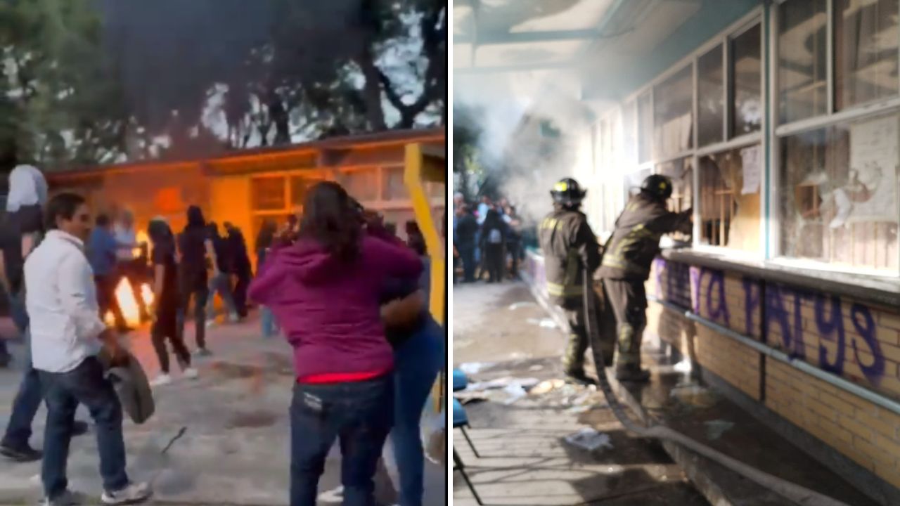 Encapuchados vandalizan y prenden fuego a dirección de CCH Azcapotzalco Encapuchados vandalizan y prenden fuego a dirección de CCH Azcapotzalco