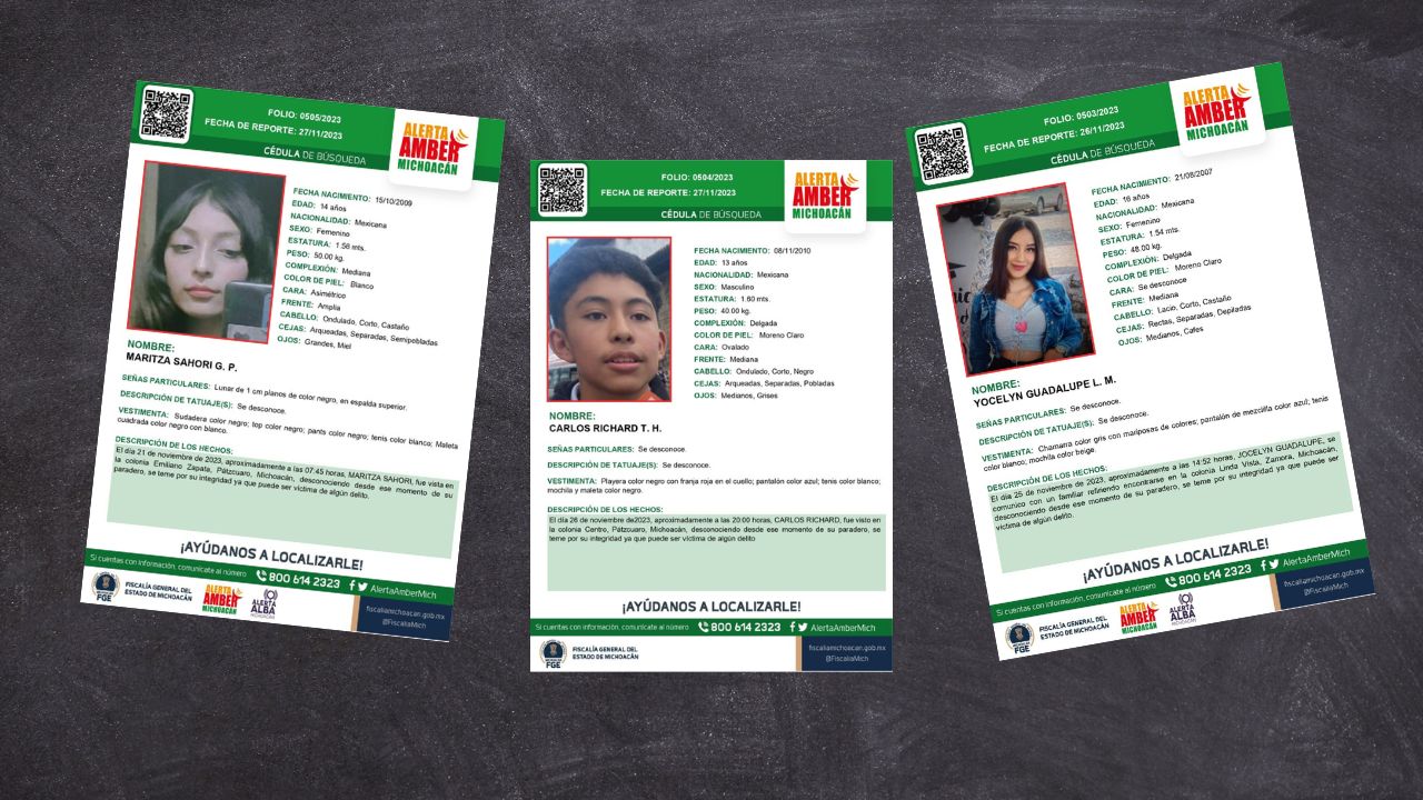 Buscan a 3 menores que desaparecieron en Michoacán