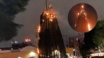 Se incendia árbol de navidad en la explanada de Tlalnepantla