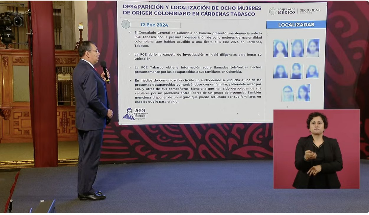 Colombianas serán deportadas por falsear su declaración de ingreso a México: SSPC Colombianas serán deportadas por falsear su declaración de ingreso a México: SSPC