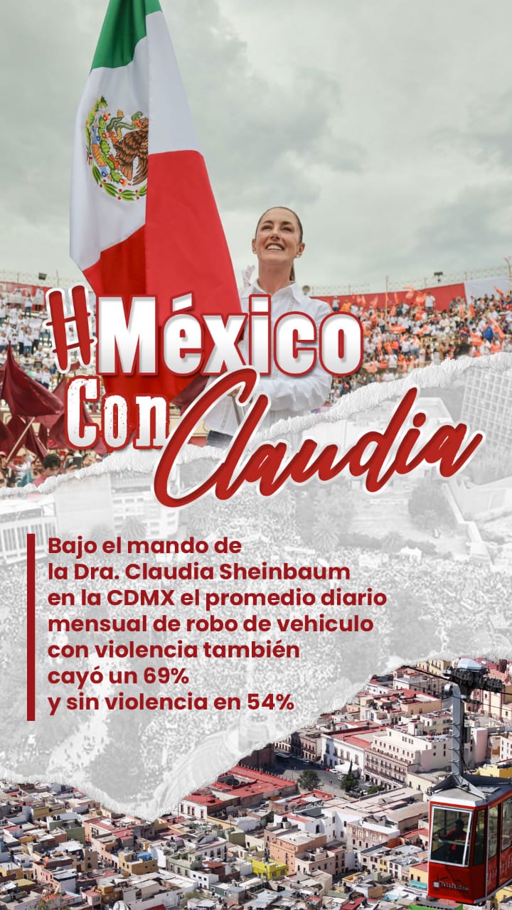 La Exitosa Estrategia Antirrobo de Vehículos de la Dr. Claudia Sheinbaum Redujo Significativamente el Robo de Vehículos en la CDMX