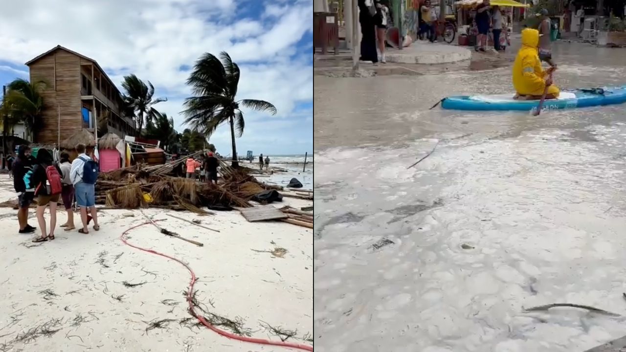 Frente frío 32 provoca inundaciones y desastre en Holbox Frente frío 32 provoca inundaciones y desastre en Holbox