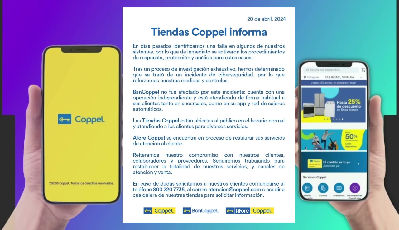 Regresa sistema de Coppel tras 7 días en suspenso Regresa sistema de Coppel tras 7 días en suspenso