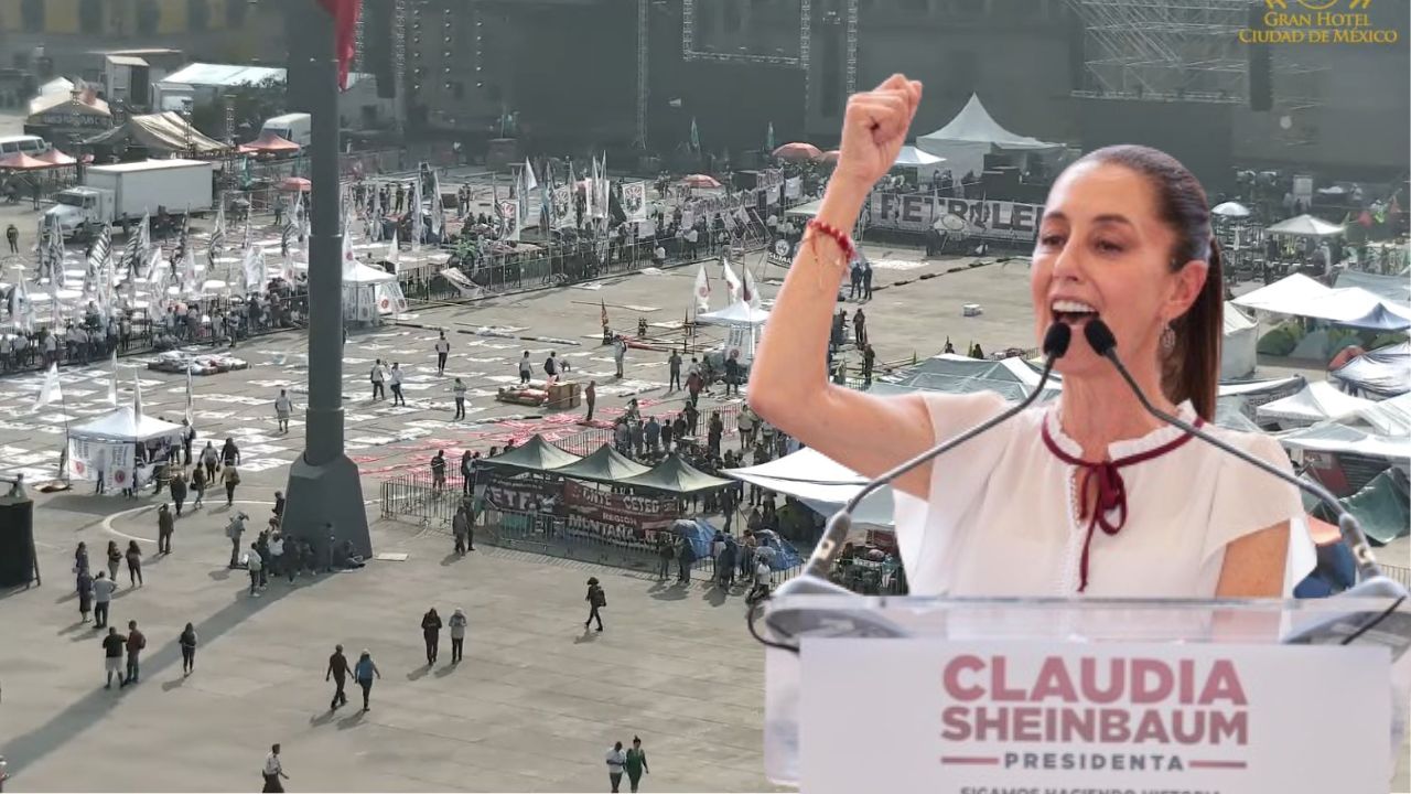 CNTE despeja el Zócalo para cierre de campaña de Sheinbaum CNTE despeja el Zócalo para cierre de campaña de Sheinbaum