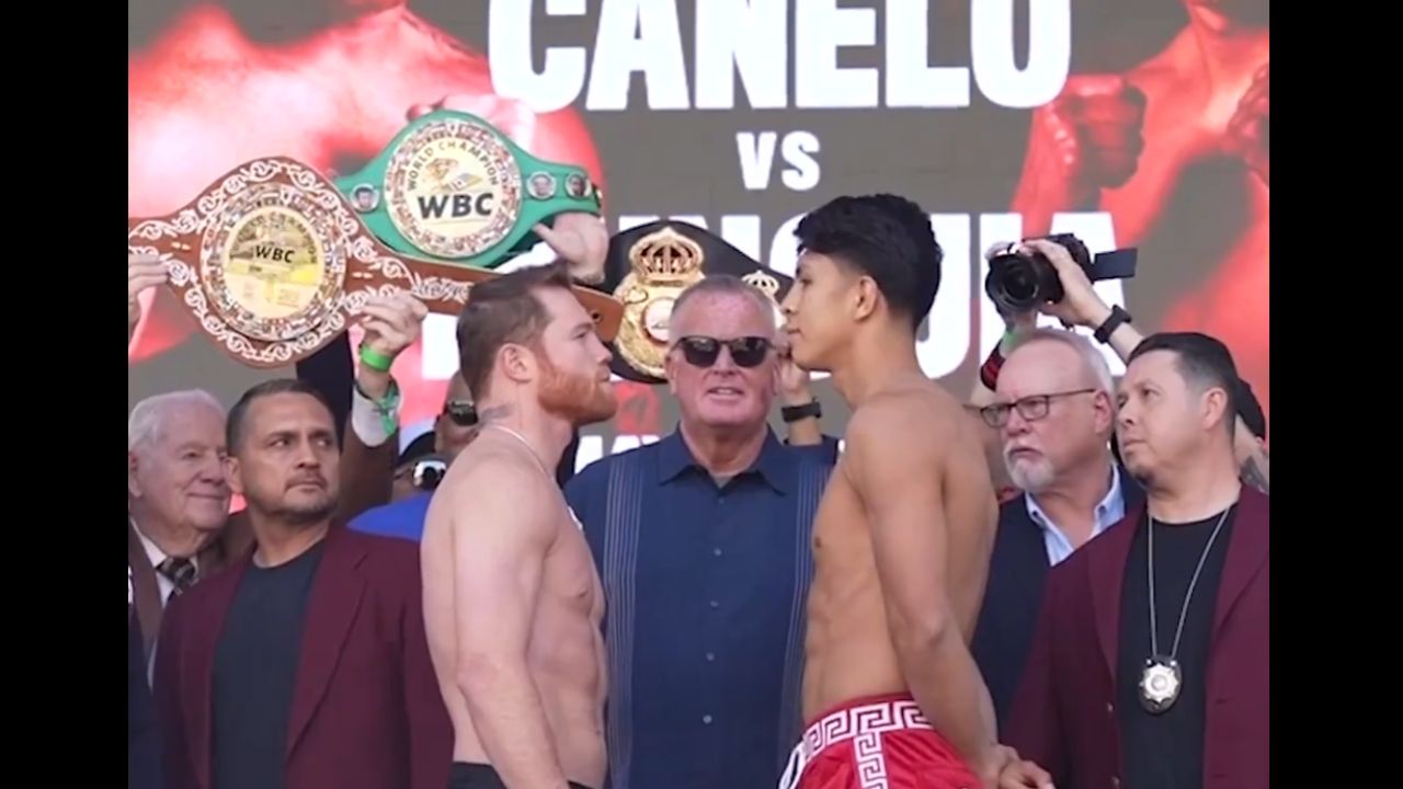 ‘Canelo’ Álvarez y Jaime Munguía se someten a la báscula previo a su pelea ‘Canelo’ Álvarez y Jaime Munguía se someten a la báscula previo a su pelea