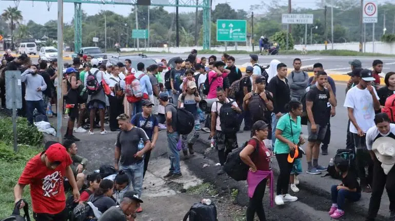 Parte caravana migrante desde Tapachula como presión antes de elecciones Parte caravana migrante desde Tapachula como presión antes de elecciones