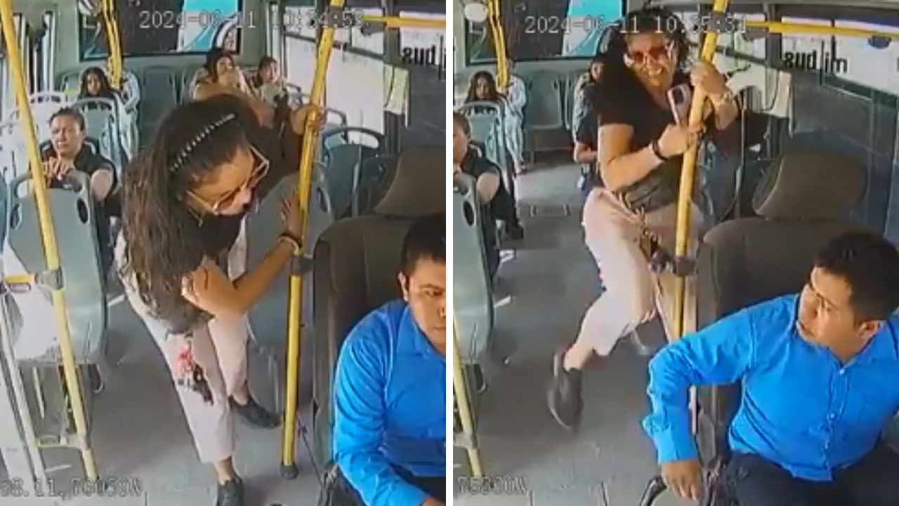 Mujer enfurece y patea a conductor de transporte en Puebla Mujer enfurece y patea a conductor de transporte en Puebla