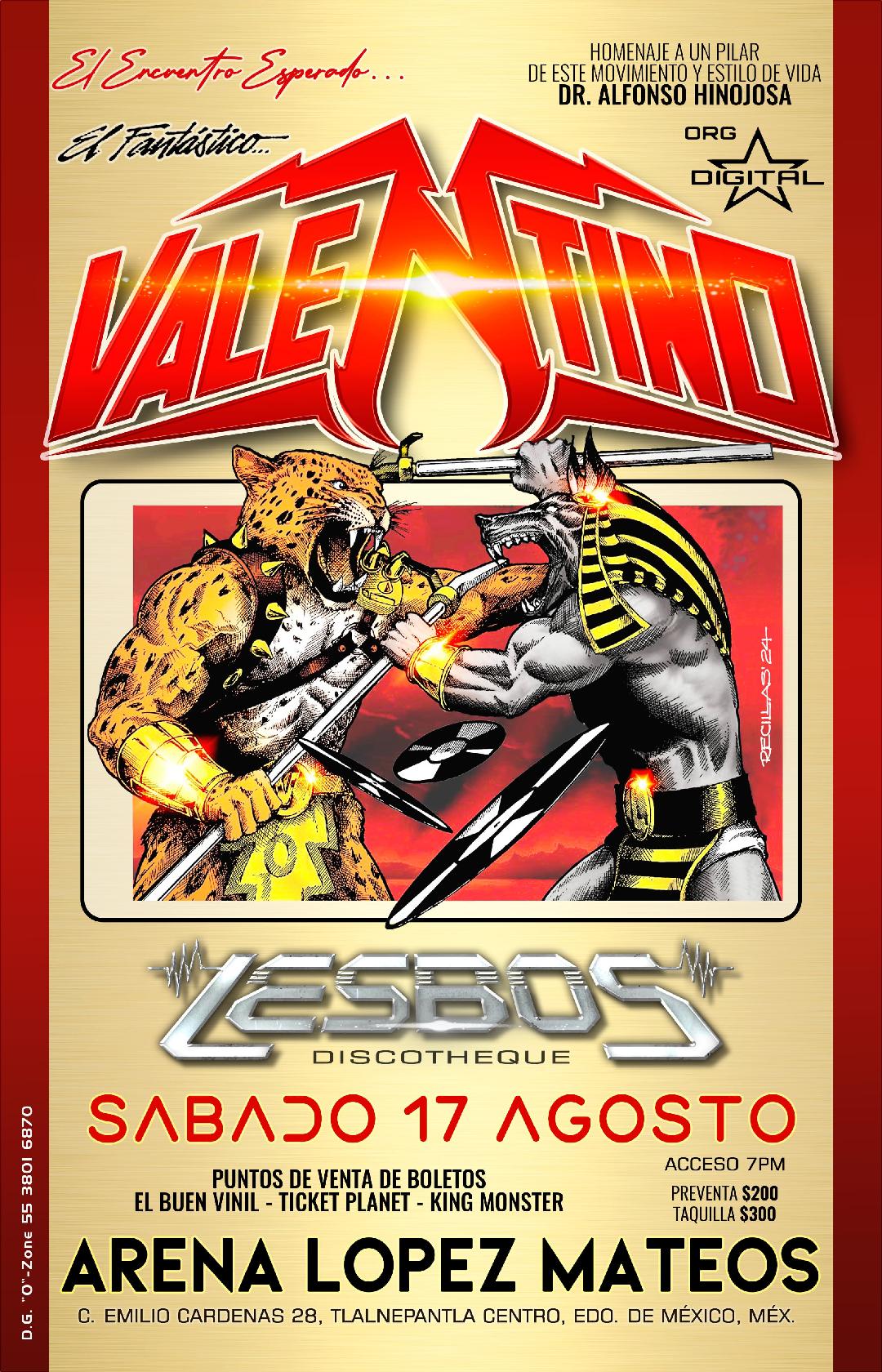 Valentino, la discotheque movil impactante, hará historia en la Arena López Mateos junto a Lesbos