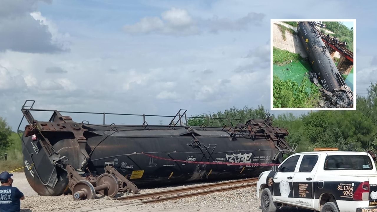 Se descarrila y vuelca tren cargado de gasolina en Reynosa Se descarrila y vuelca tren cargado de gasolina en Reynosa