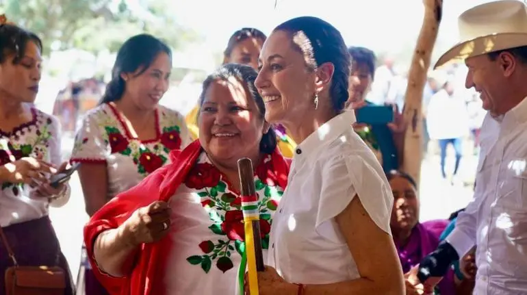 AMLO y Sheinbaum inauguran primer distrito de riego operado por indígenas AMLO y Sheinbaum inauguran primer distrito de riego operado por indígenas