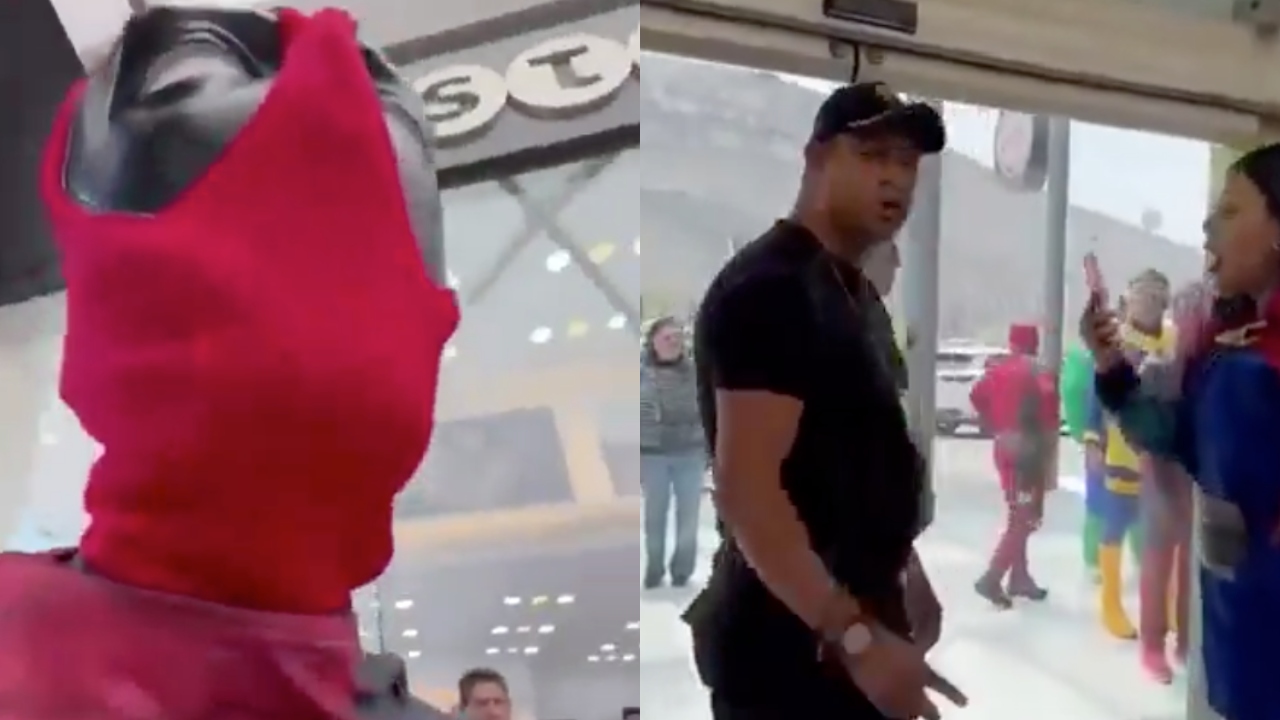 Se disfrazan para ir a ver peli de Deadpool, pero seguridad de plaza les impide la entrada