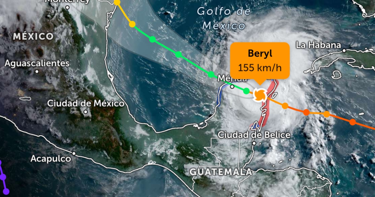 ‘Beryl’ entra por el norte de Tulum como huracán categoría 2