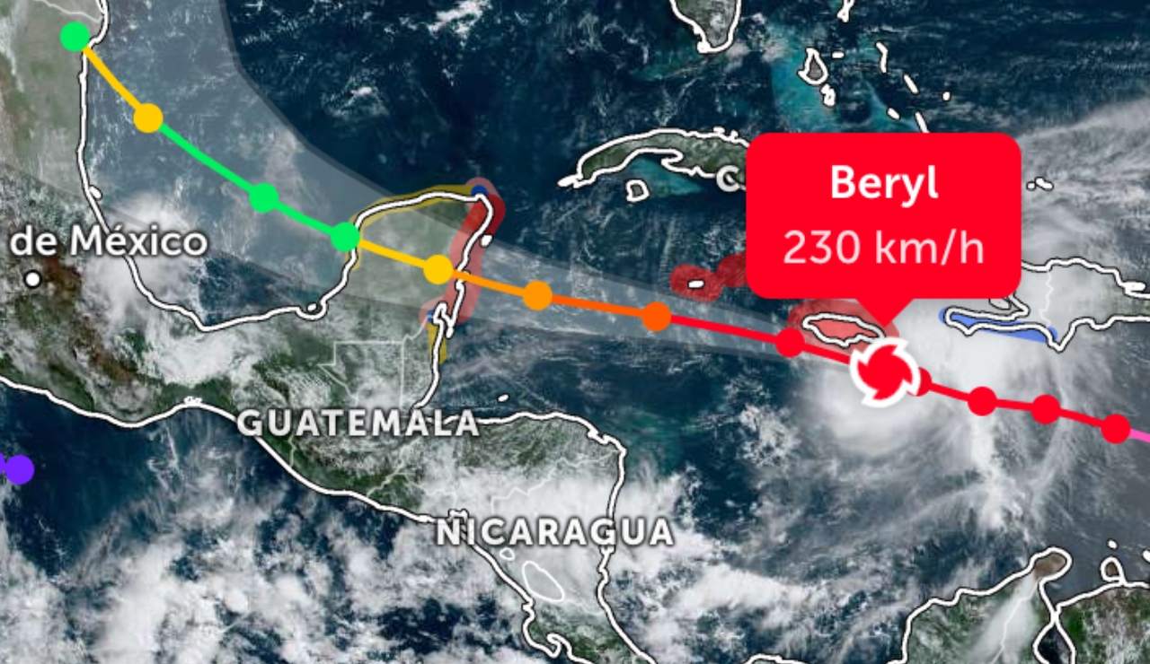Entre la noche de jueves y madrugada del viernes prevén entrada a tierra de ‘Beryl’ a México