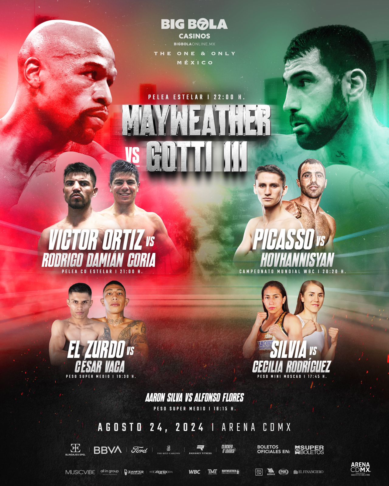 Boletos al 2×1 para la histórica pelea entre Mayweather y Gotti III en la arena CDMX