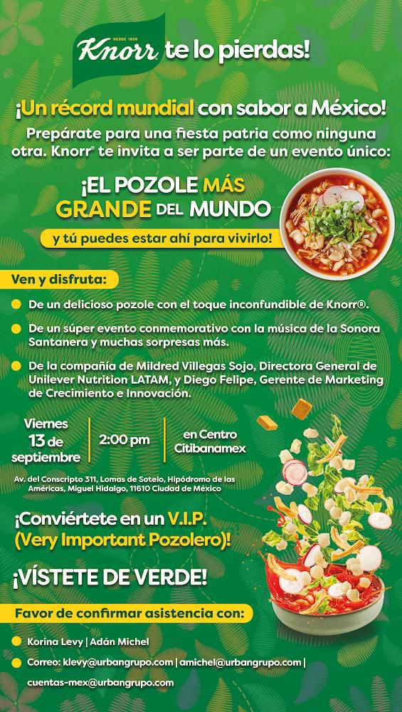 ¡Knorr se lanza a preparar el pozole más grande del mundo! ¡Knorr se lanza a preparar el pozole más grande del mundo!