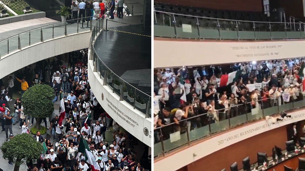 Manifestantes irrumpen en el Senado durante discusión de reforma judicial Manifestantes irrumpen en el Senado durante discusión de reforma judicial