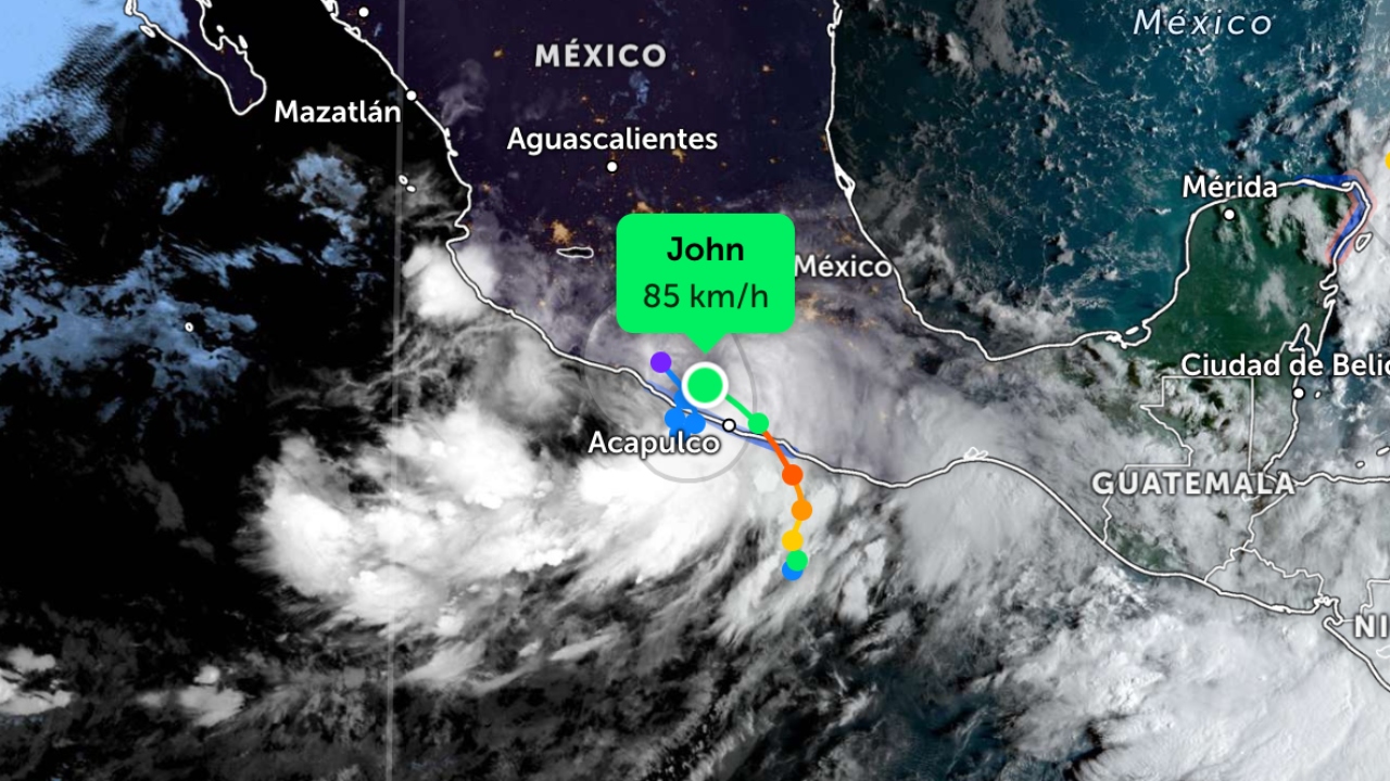 Se degrada ‘John’ a tormenta tropical; se prevén lluvias extraordinarias en Guerrero y Oaxaca Se degrada ‘John’ a tormenta tropical; se prevén lluvias extraordinarias en Guerrero y Oaxaca
