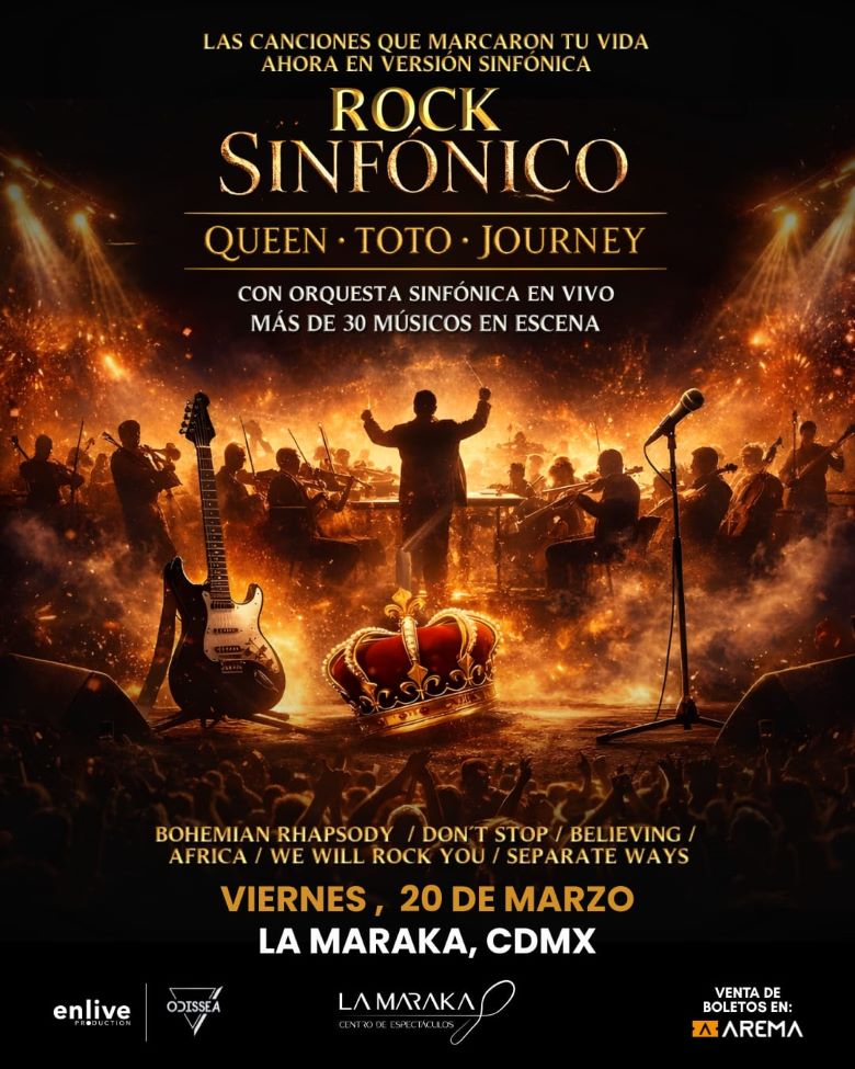 El rock clásico se eleva en versión sinfónica para homenajear el legado de Queen, Journey y Toto