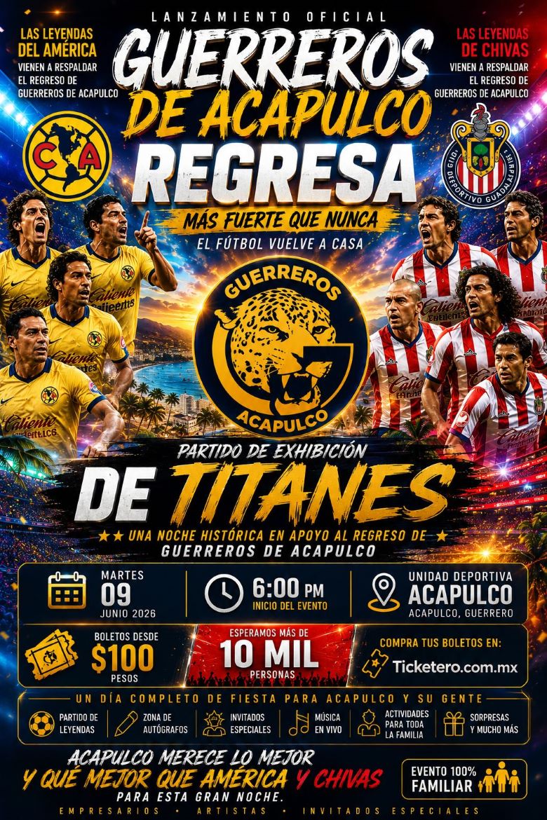 Leyendas de América y Chivas encenderán el renacer de Acapulco de Guerrero