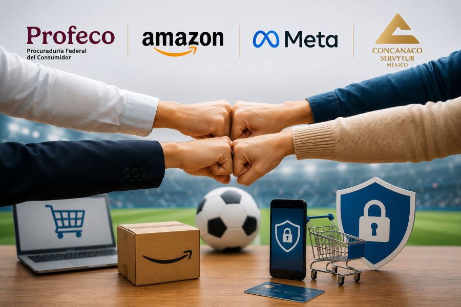 Profeco, Amazon México, Meta y Concanaco arman equipo para combatir estafas durante el verano futbolero Profeco, Amazon México, Meta y Concanaco arman equipo para combatir estafas durante el verano futbolero