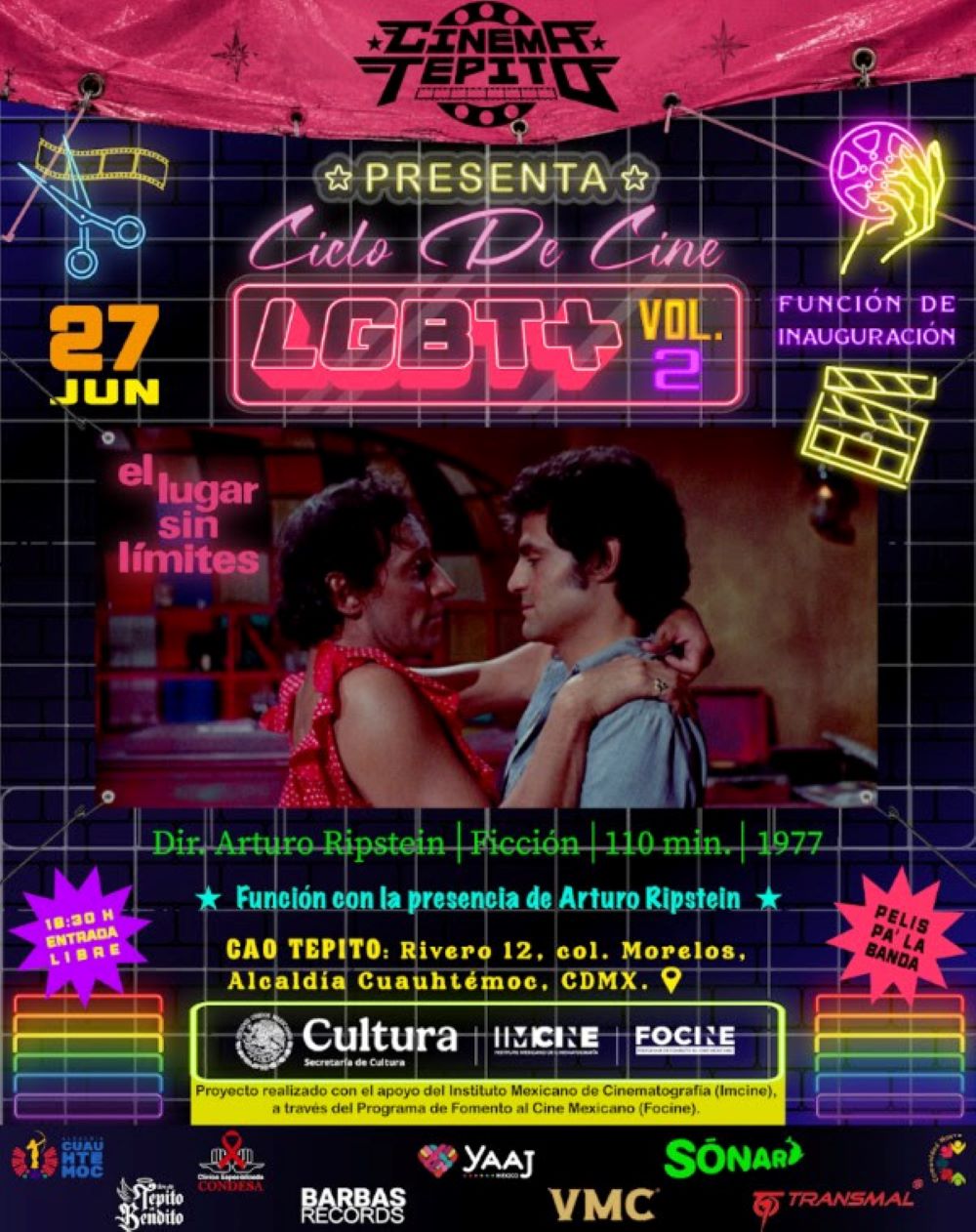 Funciones gratuitas de cine mexicano sobre diversidad sexual y de género en el barrio bravo de Tepito