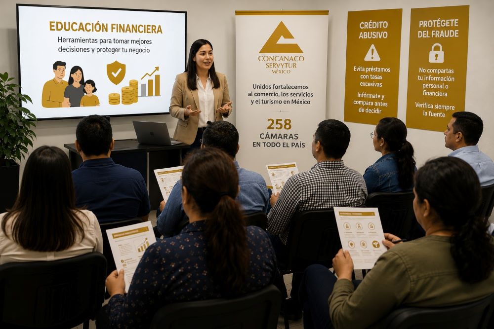 Concanaco impulsa estrategia nacional de educación financiera para proteger a los negocios familiares del crédito abusivo y el fraude