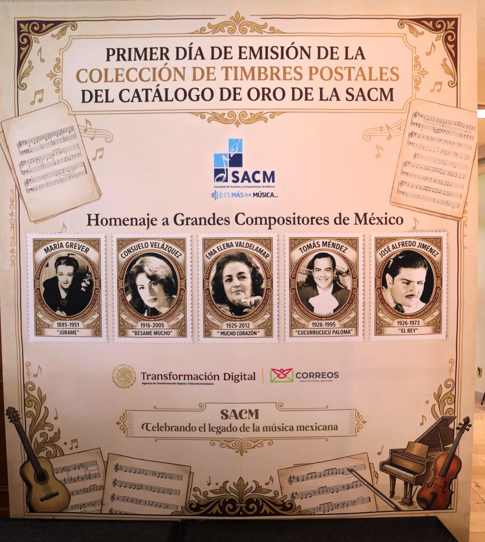 Música mexicana estampada en timbres Música mexicana estampada en timbres